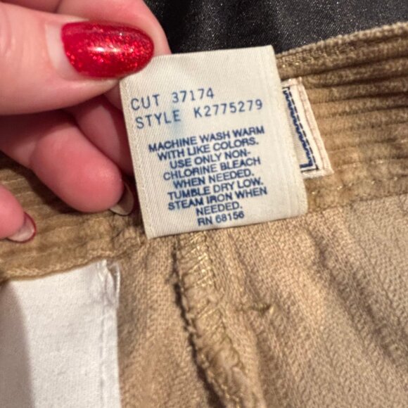 Essentials Style VTG 90s Y2K light brown corduroy high rise pleated pants sz 12 - Picture 8 of 12